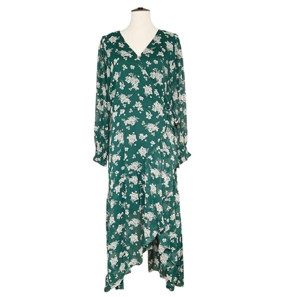 Lauren Conrad Floral Green Maxi Dress Size L - Picture 3 of 6